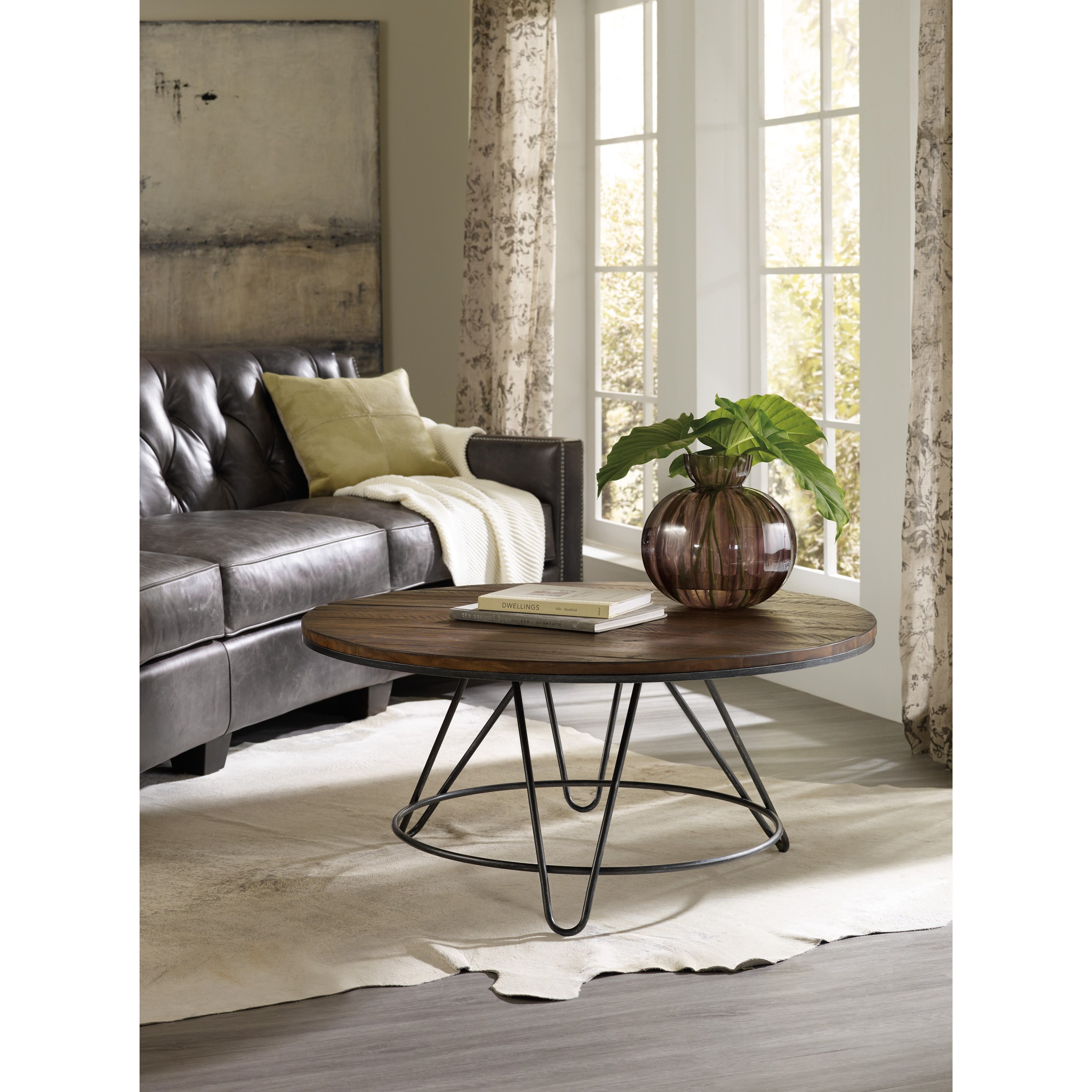 Hooker Furniture Living Room Accents Round Cocktail Table with Spinning